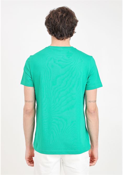 T-shirt da uomo verde con maxi ricamo logo sul davanti TOMMY HILFIGER | MW0MW11797L4BL4B