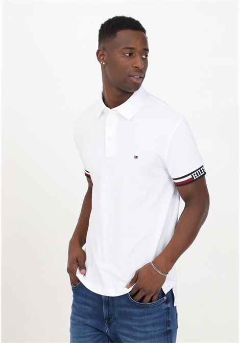 White half-sleeve men's polo shirt with logo TOMMY HILFIGER | MW0MW33585YBRYBR