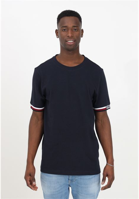 Blue half-sleeved men's crew-neck t-shirt TOMMY HILFIGER | T-shirt | MW0MW33678DW5DW5