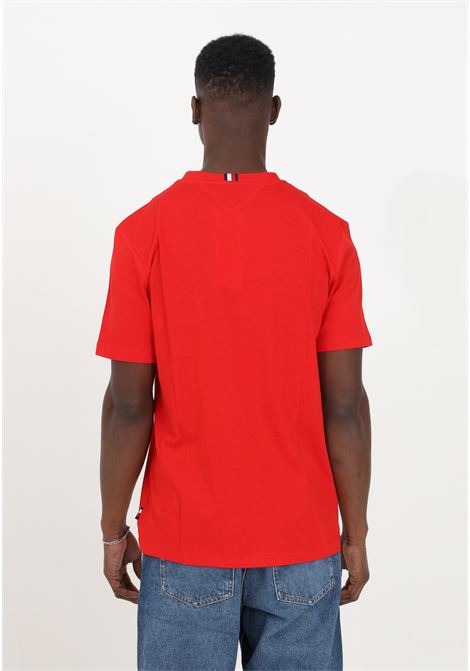 T-shirt rossa da uomo mezza manica logo monogram TOMMY HILFIGER | MW0MW33688XNDXND