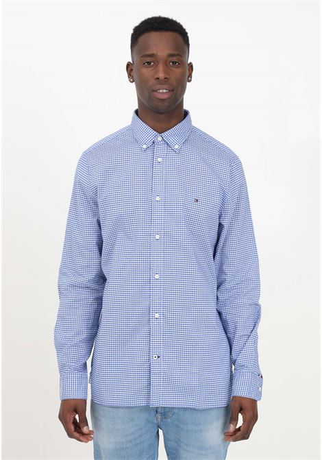 Light blue long-sleeved checked shirt for men TOMMY HILFIGER | MW0MW337640MT0MT