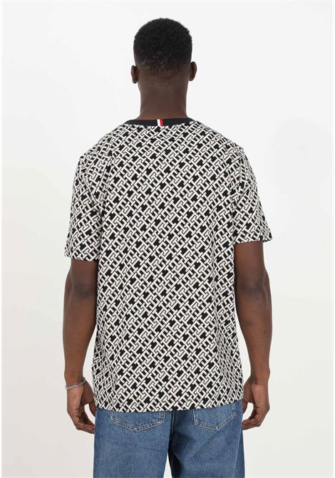 Men's T-shirt in pure monogram cotton jersey TOMMY HILFIGER | MW0MW341870GJ0GJ