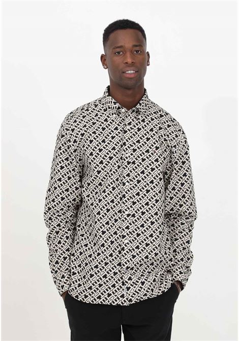 Slim fit men's shirt with monogram pattern TOMMY HILFIGER | MW0MW342330GJ0GJ