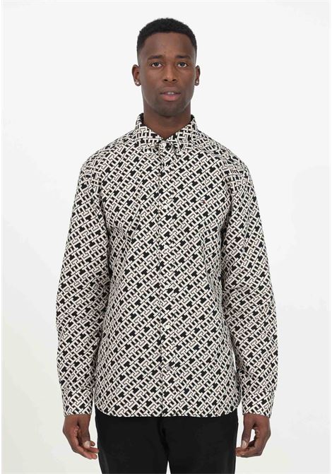 Slim fit men's shirt with monogram pattern TOMMY HILFIGER | Shirt | MW0MW342330GJ0GJ