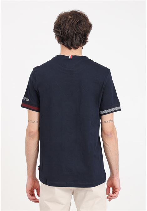 Midnight blue men's T-shirt with logo print on the sleeve TOMMY HILFIGER | MW0MW34430DW5DW5