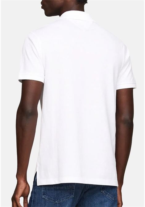 White monotype placket men's polo shirt art TOMMY HILFIGER | Polo | MW0MW34753YBRYBR