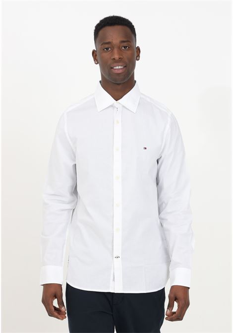 Slim fit men's white shirt TOMMY HILFIGER | Shirt | MW0MW35144YBRYBR