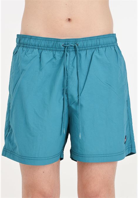 Teal men's swim shorts with logo patch embroidery TOMMY HILFIGER | UM0UM03147CT0