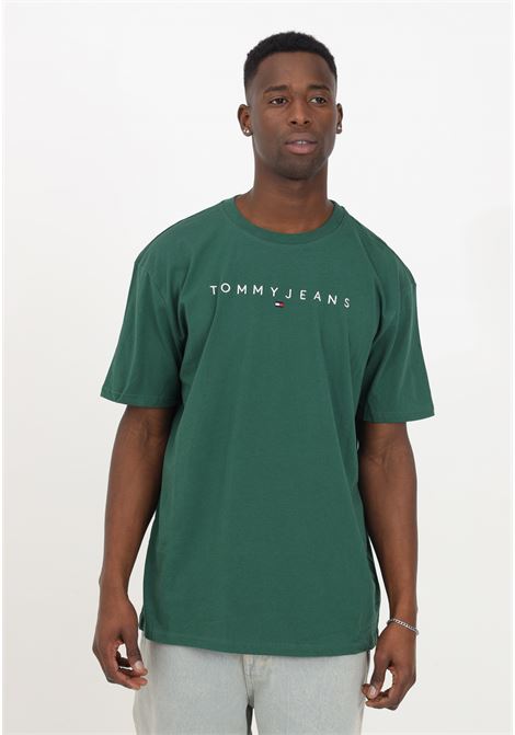 T-shirt da uomo verde con logoscript TOMMY JEANS | DM0DM17993L4LL4L