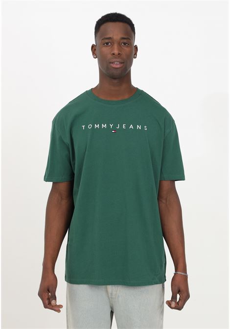 T-shirt da uomo verde con logoscript TOMMY JEANS | T-shirt | DM0DM17993L4LL4L
