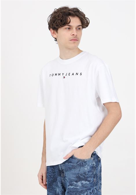 T-shirt da uomo bianca con logoscript TOMMY JEANS | DM0DM17993YBRYBR