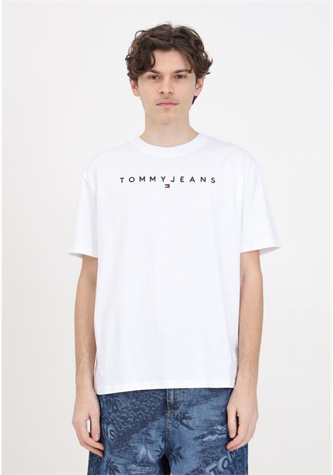 White men's t-shirt with logo script TOMMY JEANS | DM0DM17993YBRYBR