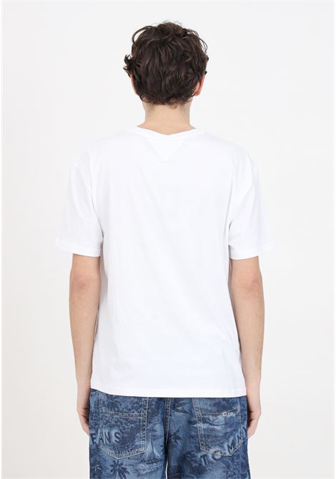 White men's t-shirt with logo script TOMMY JEANS | DM0DM17993YBRYBR
