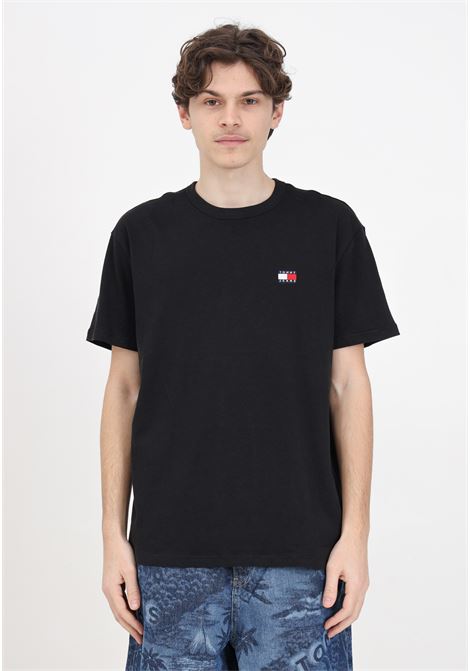 Men's Black Reg Badge Tee Text T-Shirt TOMMY JEANS | T-shirt | DM0DM17995BDSBDS