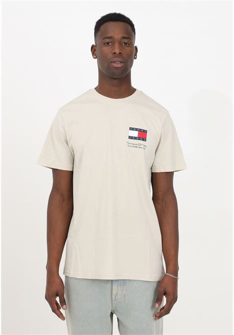 Beige men's T-shirt in pure cotton crew neck TOMMY JEANS | T-shirt | DM0DM18263ACGACG