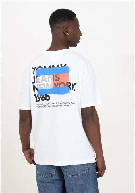 White half-sleeve men's t-shirt with logo TOMMY JEANS | T-shirt | DM0DM18271YBRYBR