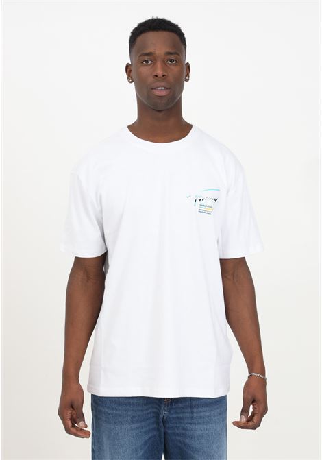 T-shirt da uomo bianca mezza manica logo metallizzato TOMMY JEANS | T-shirt | DM0DM18283YBRYBR