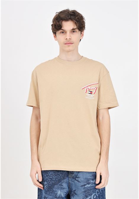 T-shirt da uomo beige Reg 3D Street TOMMY JEANS | T-shirt | DM0DM18574AB0AB0