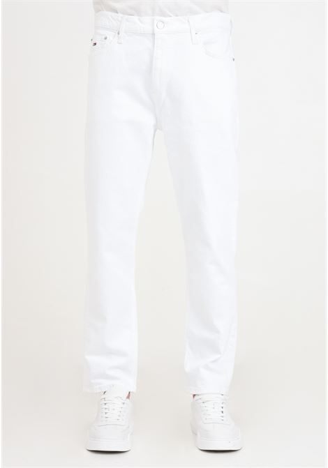 White denim colored men's jeans with logo embroidery TOMMY JEANS | Jeans | DM0DM187201CE1CE