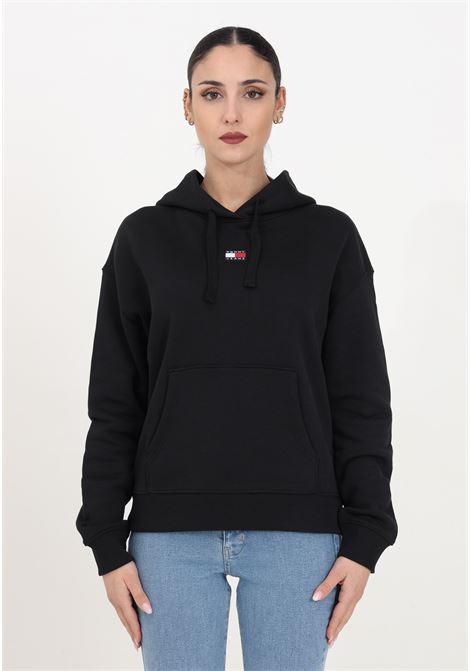 Black women's hooded sweatshirt with long sleeves in cotton TOMMY JEANS | Hoodie | DW0DW17326BDSBDS