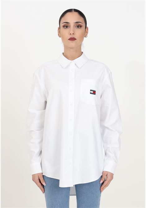 Camicia da donna boyfriend fit bianca TOMMY JEANS | Camicie | DW0DW17351YBRYBR