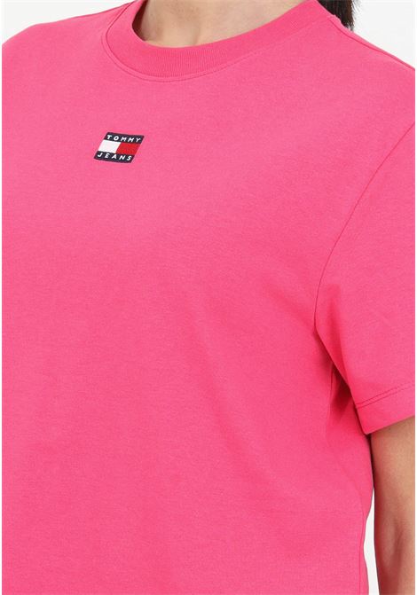 T-shirt fucsia da donna a girocollo e a mezza manica TOMMY JEANS | T-shirt | DW0DW17391THWTHW
