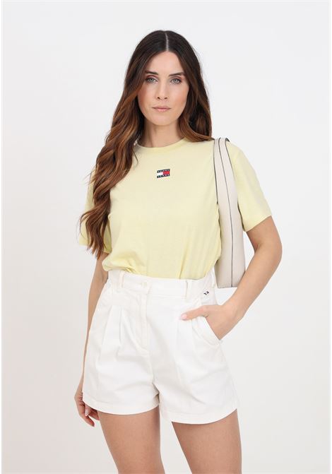 Yellow women's t-shirt with flag logo patch TOMMY JEANS | T-shirt | DW0DW17391ZHOZHO