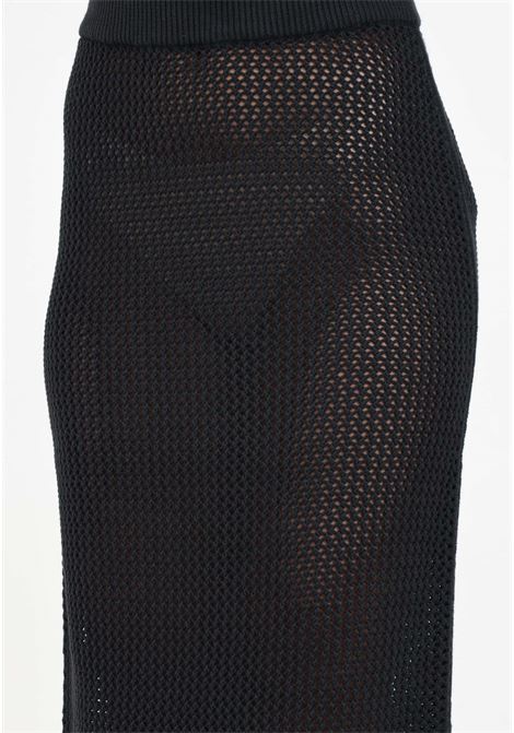Open Stitch black perforated women's long skirt TOMMY JEANS | DW0DW17878BDSBDS