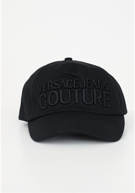 Black hat with logo embroidery for men VERSACE JEANS COUTURE | Hats | 75GAZK10ZG010899