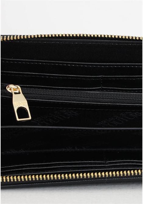 Portafoglio nero con placca logo in finta pelle da donna VERSACE JEANS COUTURE | Portafogli | 75VA5PA1ZS467899