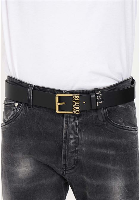 Black belt with buckle for men VERSACE JEANS COUTURE | Belts | 75YA6F13ZP228PK3