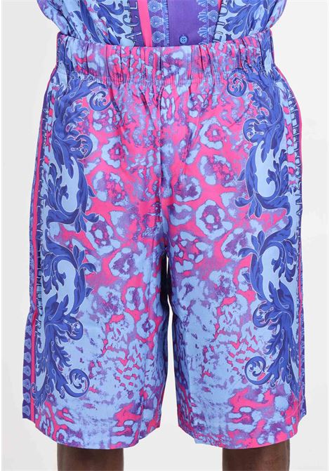 Multicolor men's shorts with baroque pattern VERSACE JEANS COUTURE | 76GAD17ANS429261
