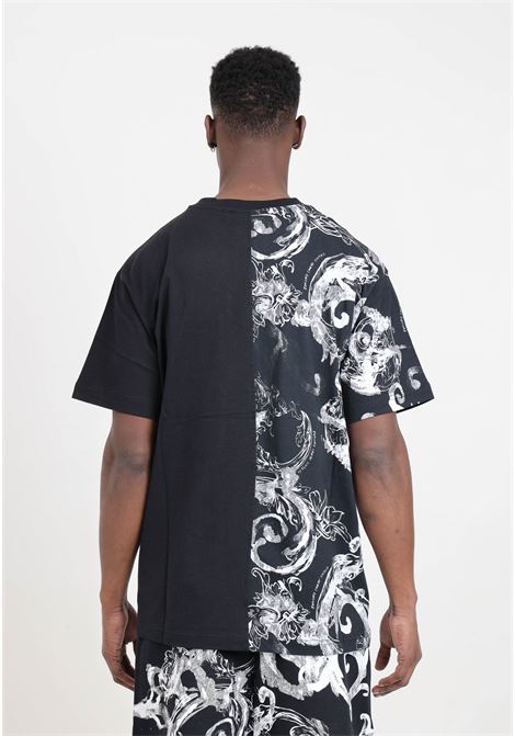 Black men's t-shirt with baroque pattern VERSACE JEANS COUTURE | T-shirt | 76GAH611JS287899