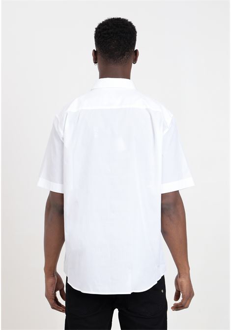 Camicia bianca da uomo logo V-emblem in nero VERSACE JEANS COUTURE | Camicie | 76GALY11CN002003