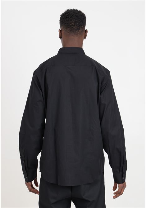 Camicia da uomo nera logo V-Emblem VERSACE JEANS COUTURE | Camicie | 76GALYR1CN002899