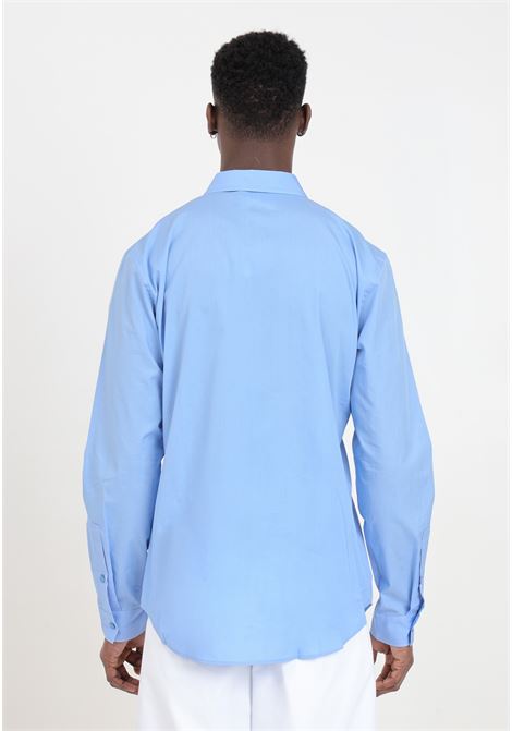 Camicia azzurra da uomo logo V-Emblem VERSACE JEANS COUTURE | Camicie | 76GALYS1CN002261