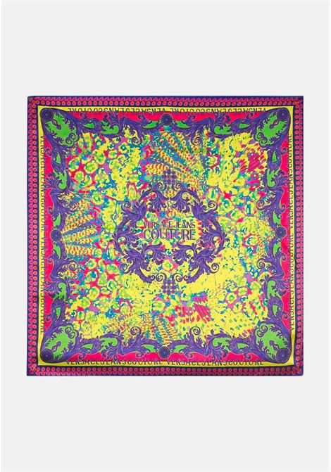 Baroque multicolor animalier print women's scarf VERSACE JEANS COUTURE | Scarfs | 76HA7H02ZG260QW1 609 - 982