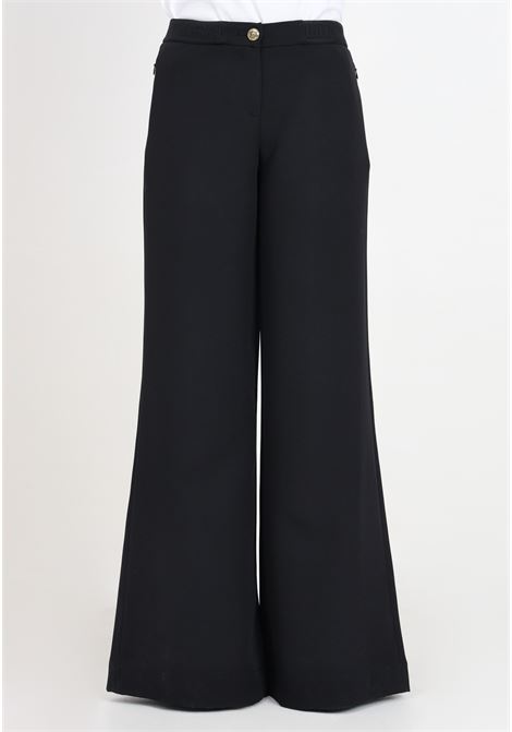 Pantaloni neri da donna con elastico logato VERSACE JEANS COUTURE | Pantaloni | 76HAA112N0103899