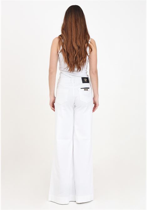 White women's palazzo trousers Slim wide leg star VERSACE JEANS COUTURE | 76HAB561CEW01003