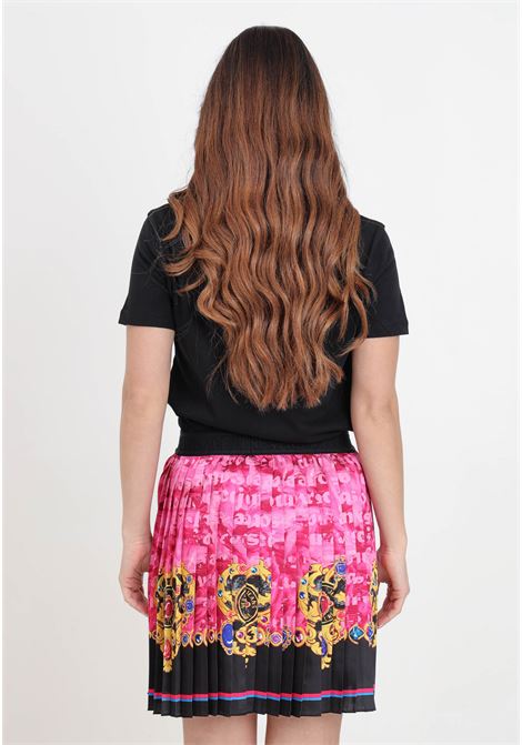 Women's skirt with black logoed elastic with heart couture print VERSACE JEANS COUTURE | Skirts | 76HAE8P1NS458G49 401- 948
