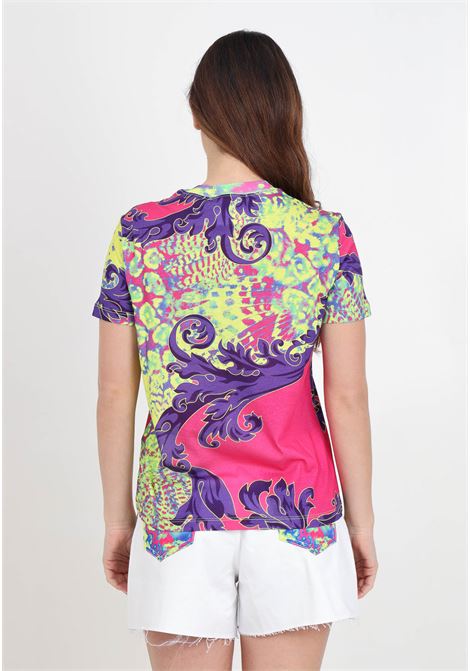 Multicolor women's baroque animal print t-shirt VERSACE JEANS COUTURE | T-shirt | 76HAH6P3JS350609
