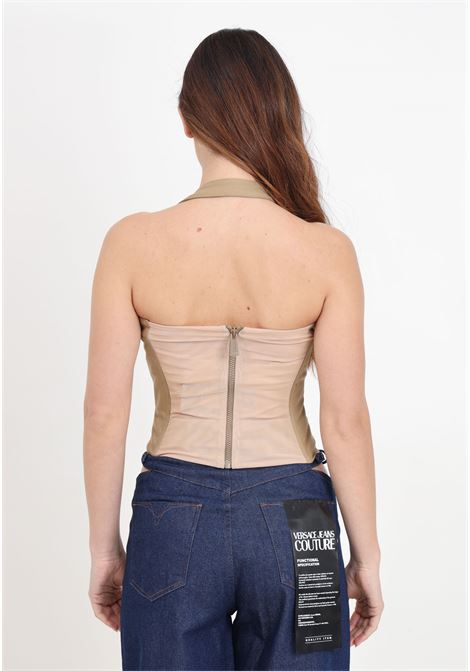 Top da donna beige a corsetto con lacci VERSACE JEANS COUTURE | 76HAM207N0310737