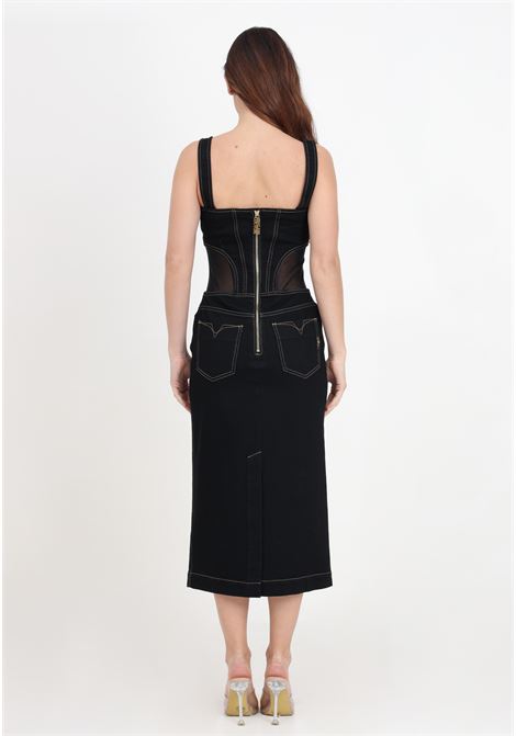 Women's denim midi dress with baroque buckle VERSACE JEANS COUTURE | 76HAO953DW060L54909