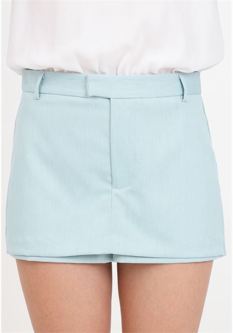 Shorts da donna verde acqua con bottoni nascosti VICOLO | Shorts | TB0017BU71-1