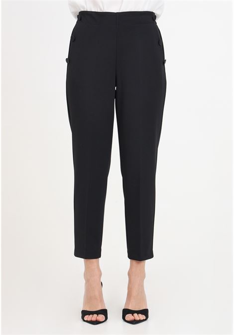 Black women's trousers with buttons on the pockets VICOLO | TB0113A99