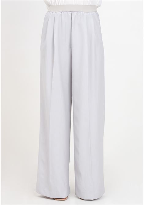 Pantaloni donna grigio chiaro con elastico in vita VICOLO | Pantaloni | TB0228BF