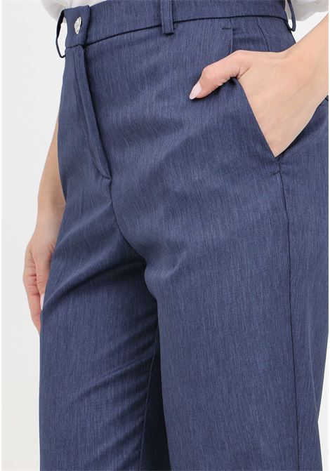 Pantaloni donna blu notte con bottoni logati VICOLO | Pantaloni | TB0243A89