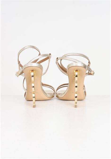 Sandali da donna Sirio platino con tacco strutturato oro WO MILANO | 201.