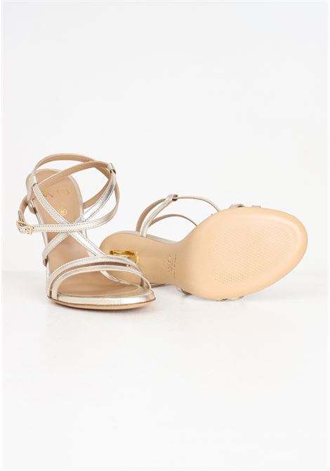 Sandali da donna Sirio platino con tacco strutturato oro WO MILANO | Party Shoes | 201.