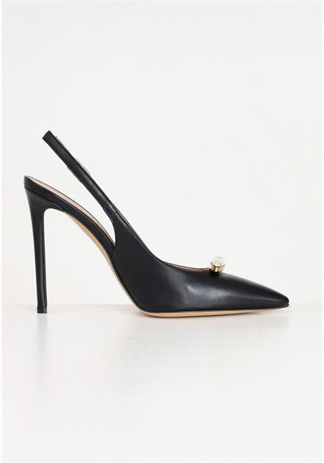 Sandali da donna neri con pietra sul davanti WO MILANO | Party Shoes | 305.